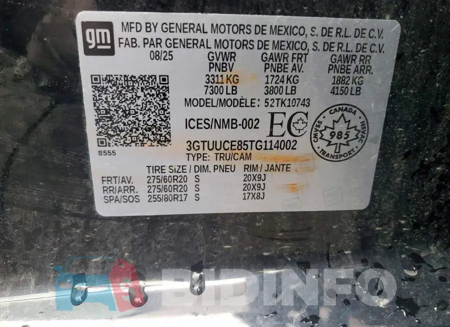 3GTUUCE85TG114002 Photo# 13