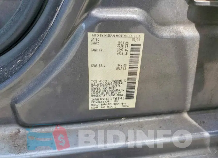 1N4BL4EV6KC176845 Photo# 12
