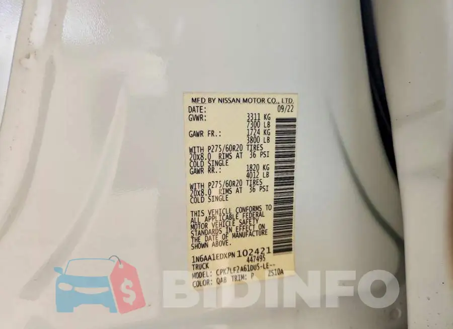 1N6AA1EDXPN102421 Photo# 12