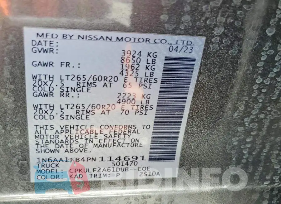 1N6AA1FB4PN114691 Photo# 13