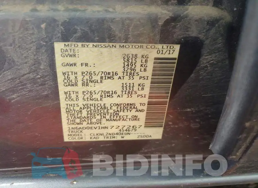 1N6AD0EV1HN727267 Photo# 12