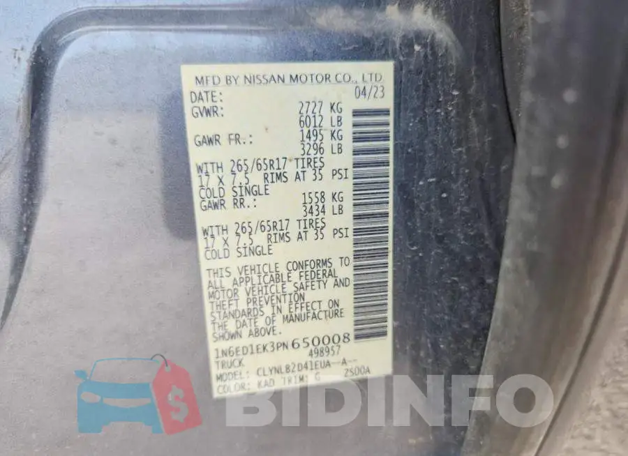 1N6ED1EK3PN650008 Photo# 13