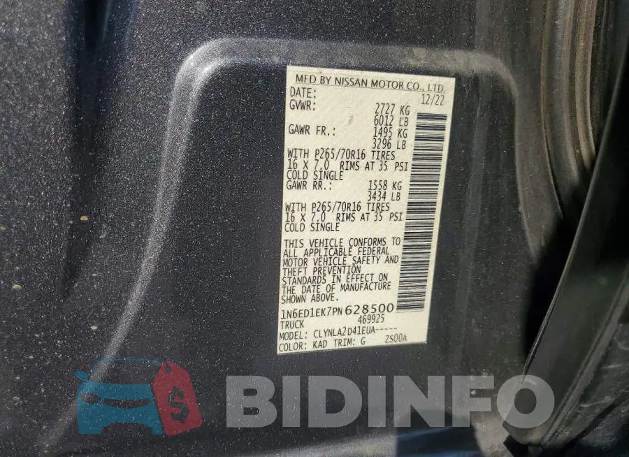 1N6ED1EK7PN628500 Photo# 13