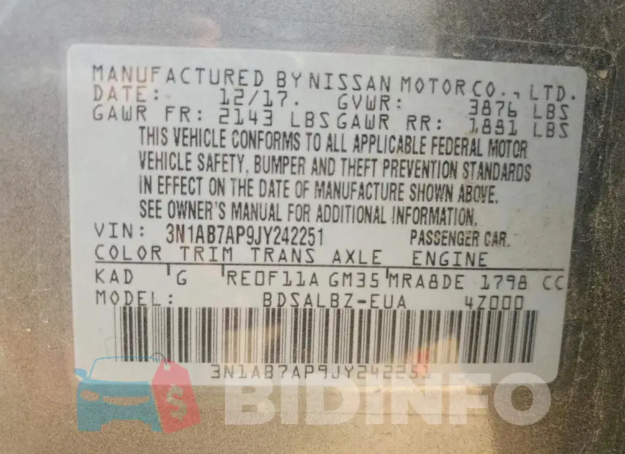 3N1AB7AP9JY242251 Photo# 12
