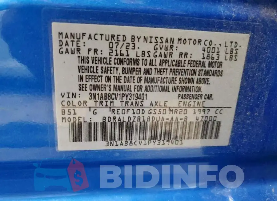 3N1AB8CV1PY319401 Photo# 12