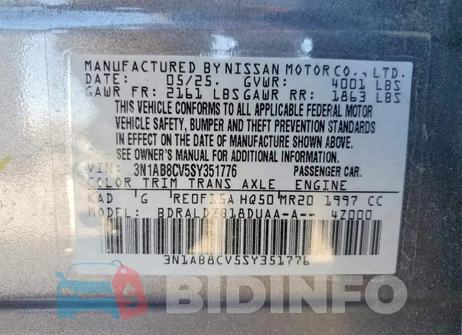 3N1AB8CV5SY351776 Photo# 12