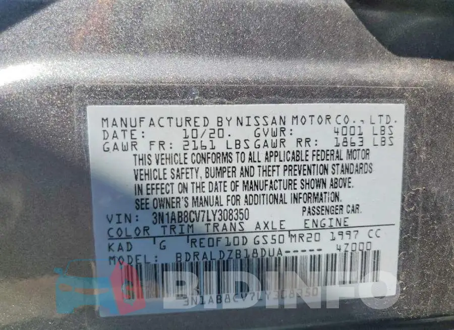 3N1AB8CV7LY308350 Photo# 12