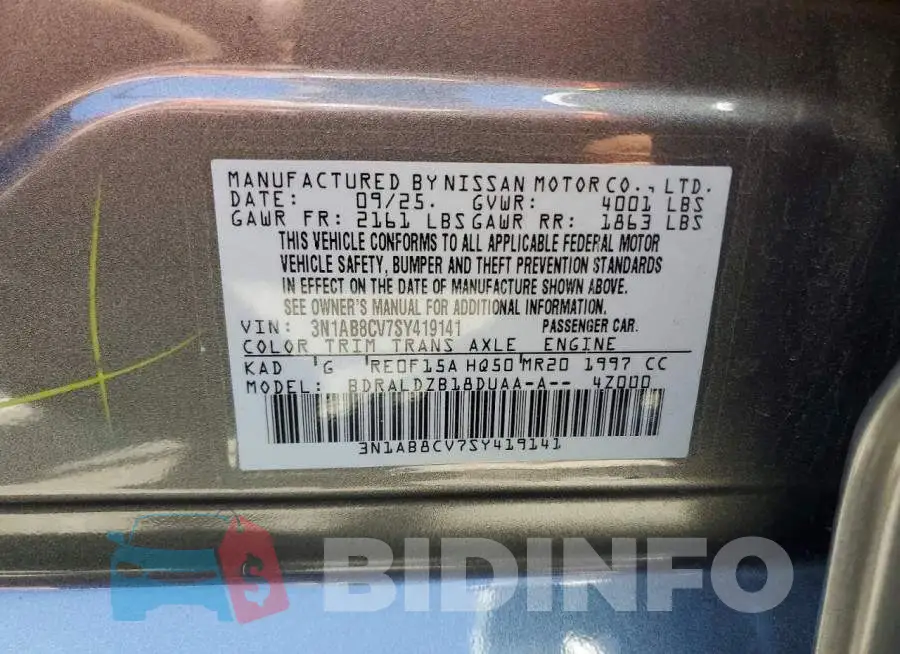 3N1AB8CV7SY419141 Photo# 12