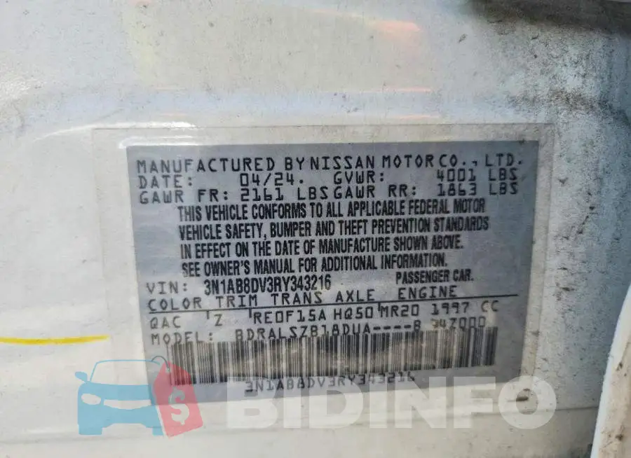 3N1AB8DV3RY343216 Photo# 12