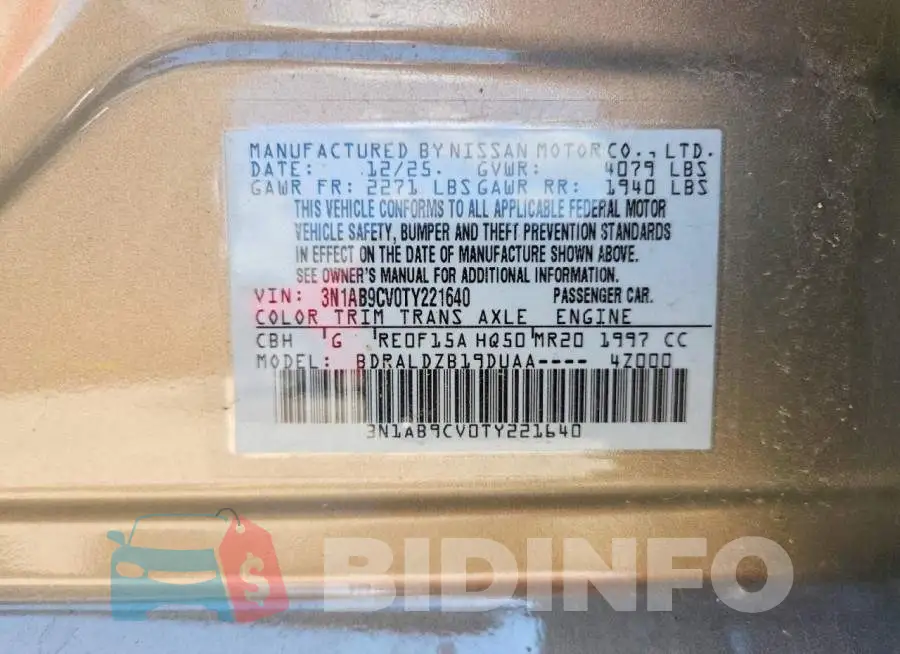 3N1AB9CV0TY221640 Photo# 12