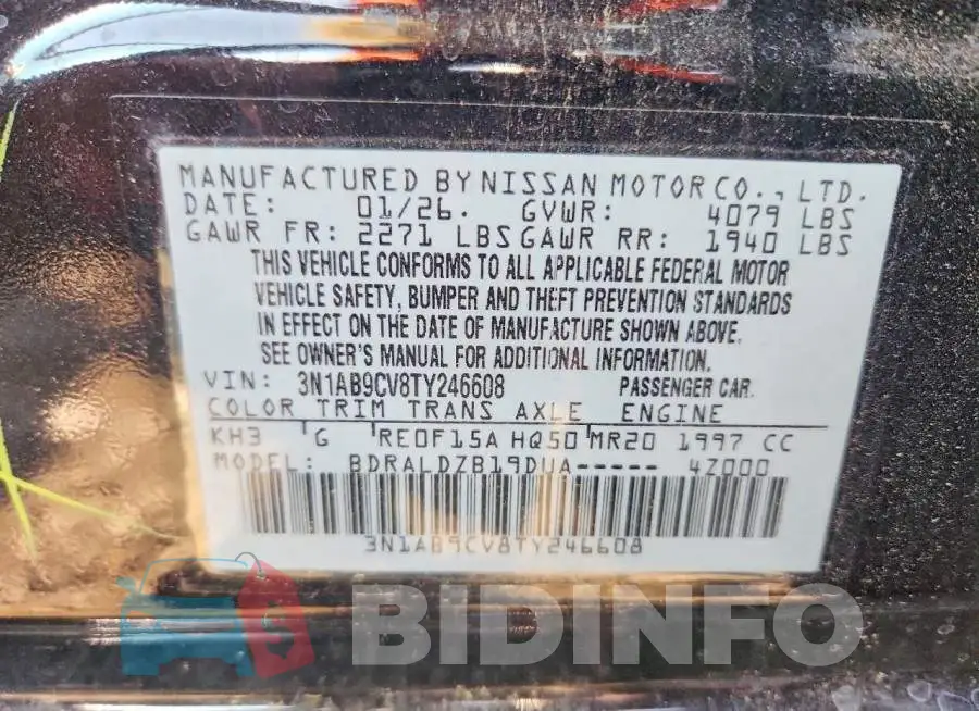 3N1AB9CV8TY246608 Photo# 12