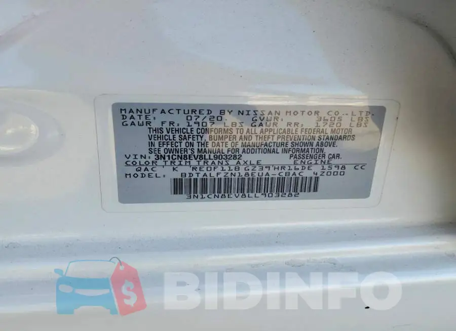 3N1CN8EV8LL903282 Photo# 12