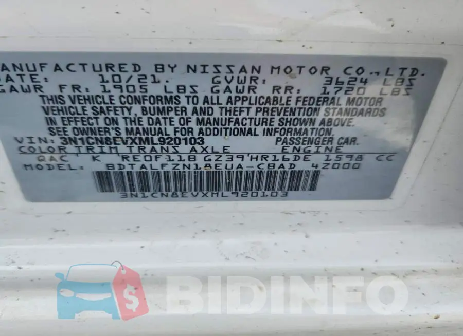 3N1CN8EVXML920103 Photo# 12