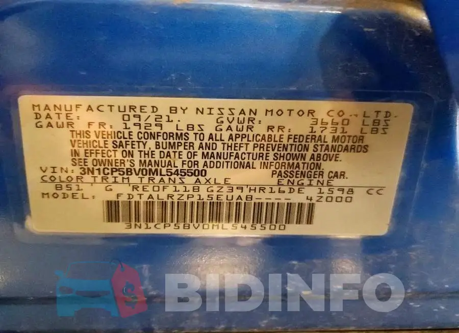 3N1CP5BV0ML545500 Photo# 12