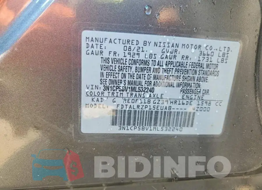 3N1CP5BV1ML532240 Photo# 13