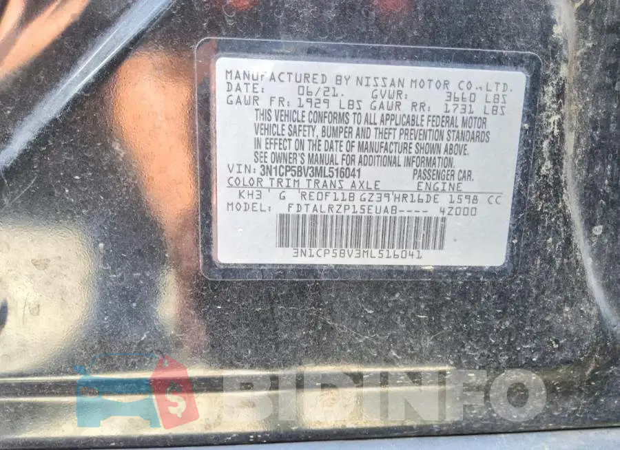 3N1CP5BV3ML516041 Photo# 13