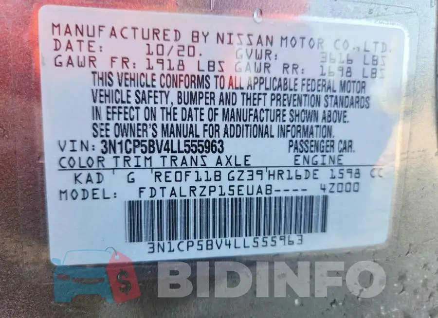 3N1CP5BV4LL555963 Photo# 12