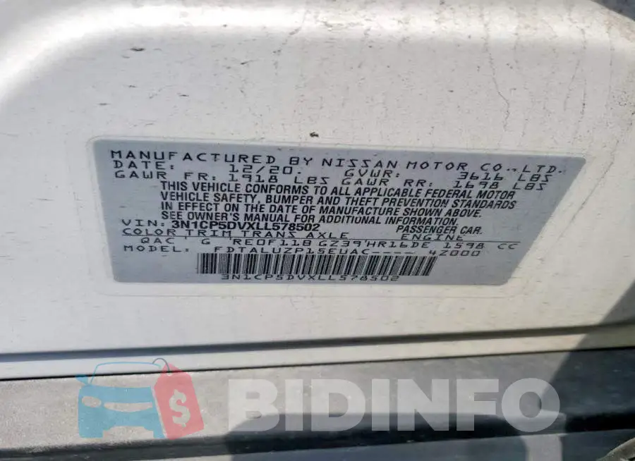 3N1CP5DVXLL578502 Photo# 13