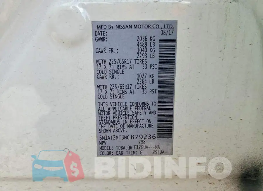 5N1AT2MT3HC879236 Photo# 14