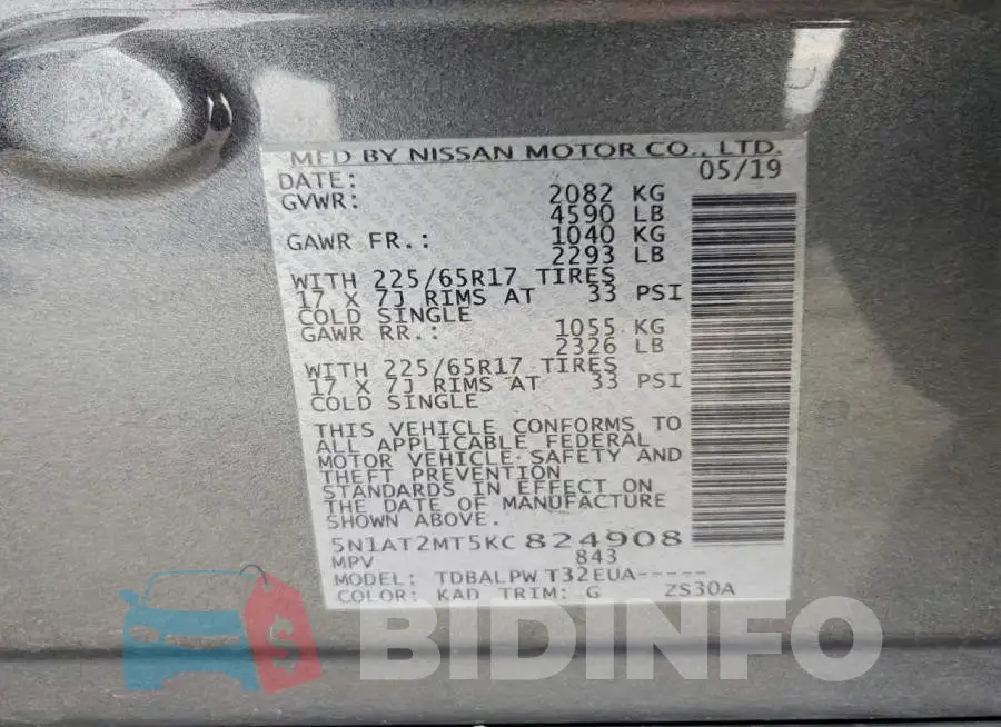 5N1AT2MT5KC824908 Photo# 13