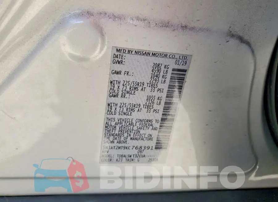5N1AT2MT9KC768391 Photo# 14