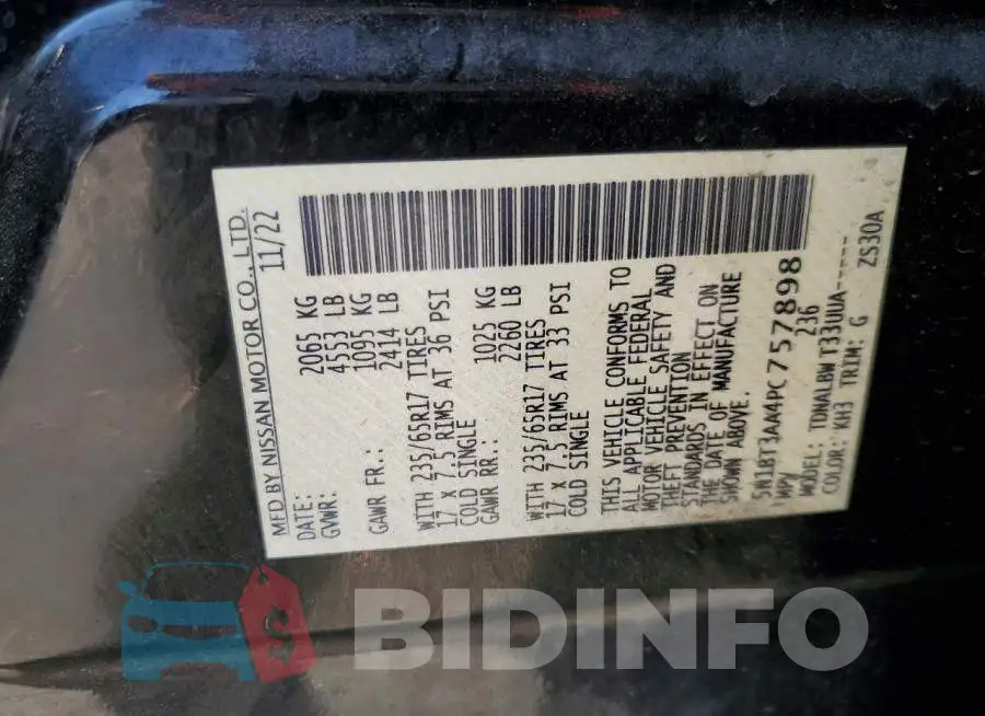 5N1BT3AA4PC757898 Photo# 12