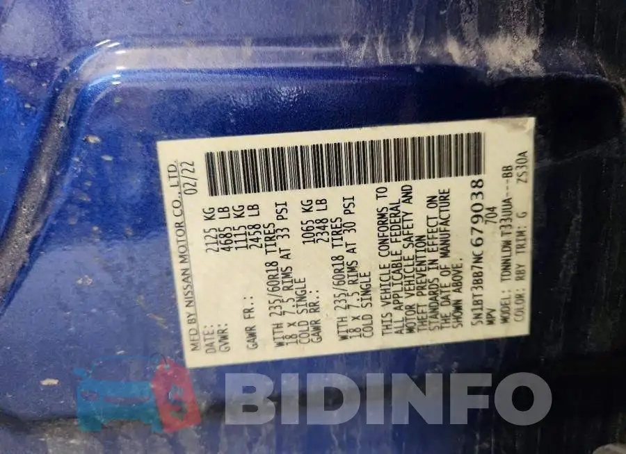 5N1BT3BB7NC679038 Photo# 14