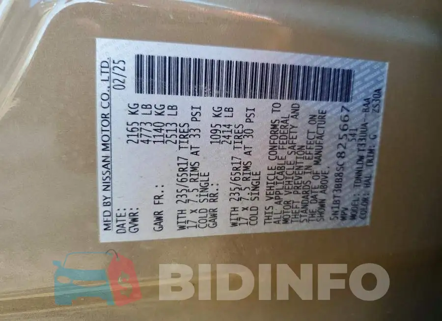 5N1BT3BB8SC825667 Photo# 14