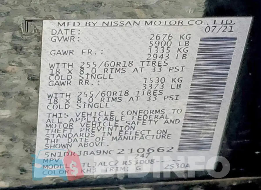 5N1DR3BA9NC210662 Photo# 14