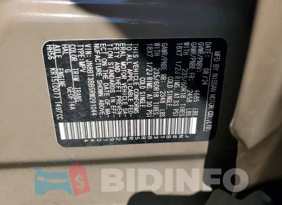 JN8BT3BB5RW291044 Photo# 13