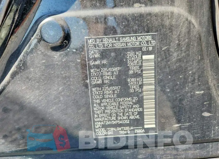 KNMAT2MV5KP541052 Photo# 13