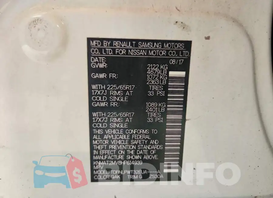 KNMAT2MV8HP614939 Photo# 13
