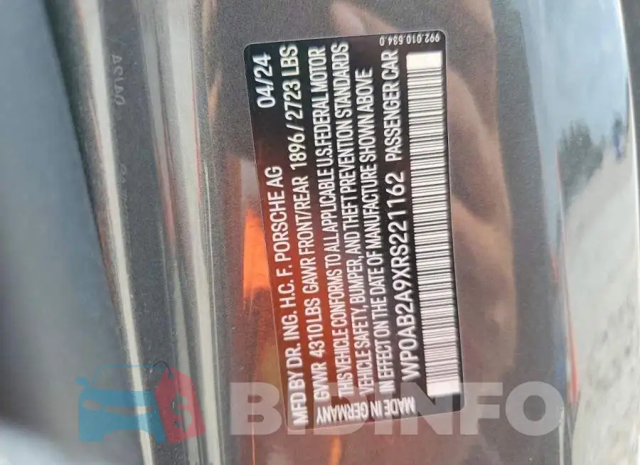 WP0AB2A9XRS221162 Photo# 12