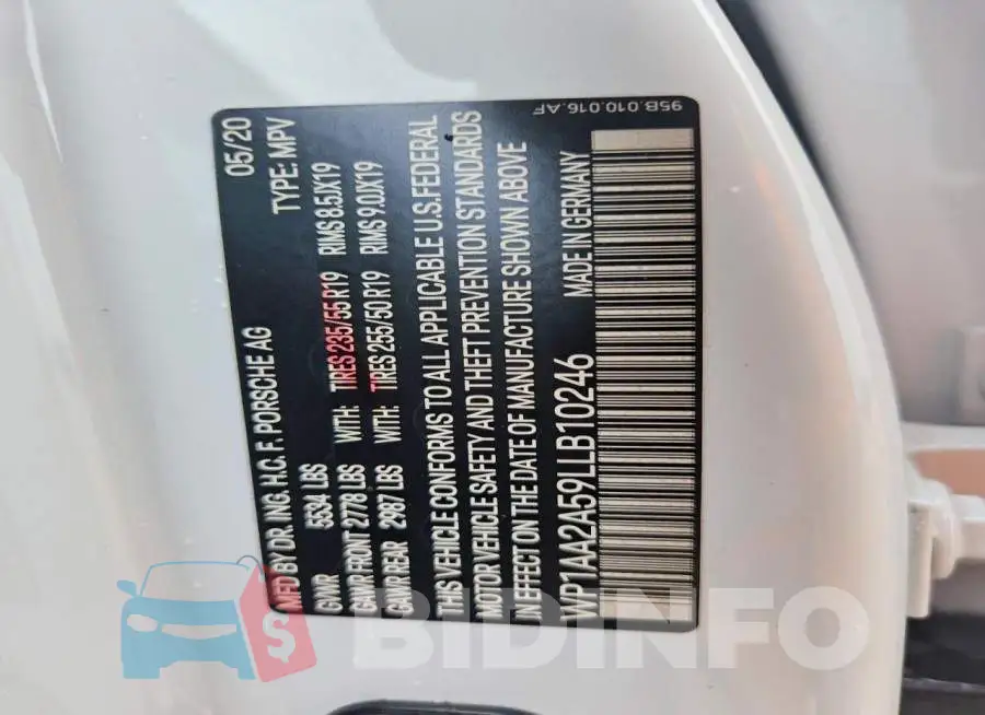WP1AA2A59LLB10246 Photo# 13