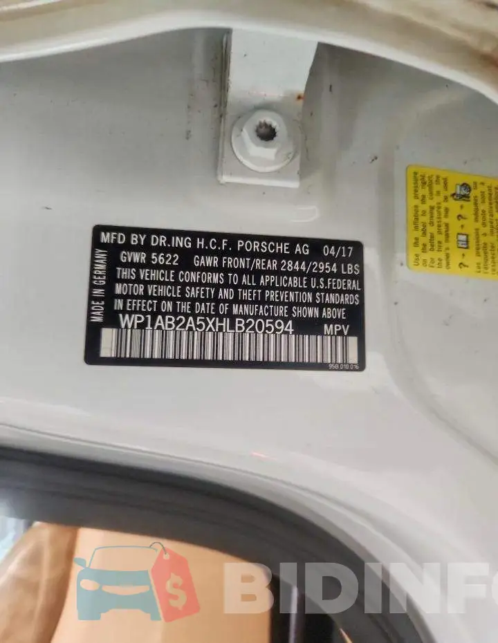 WP1AB2A5XHLB20594 Photo# 13