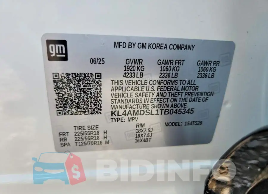 KL4AMDSL1TB045345 Photo# 13