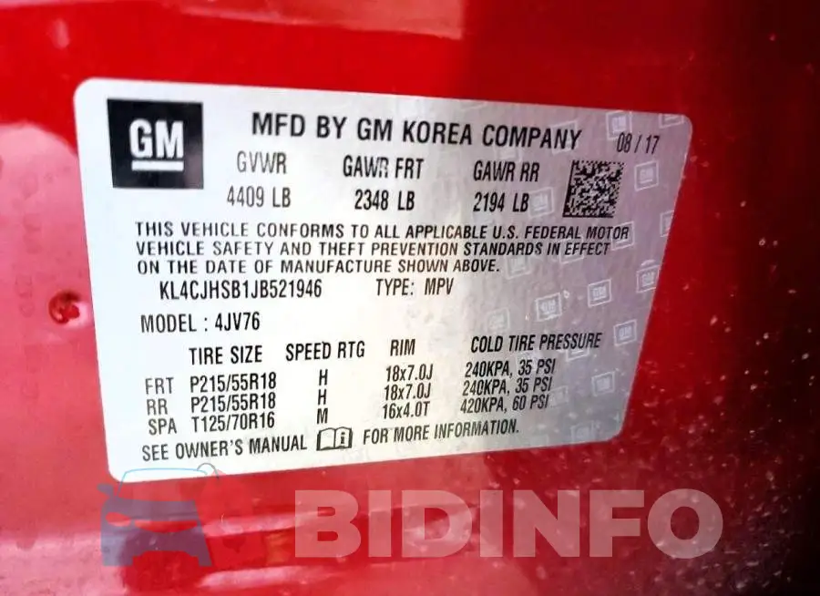 KL4CJHSB1JB521946 Photo# 14