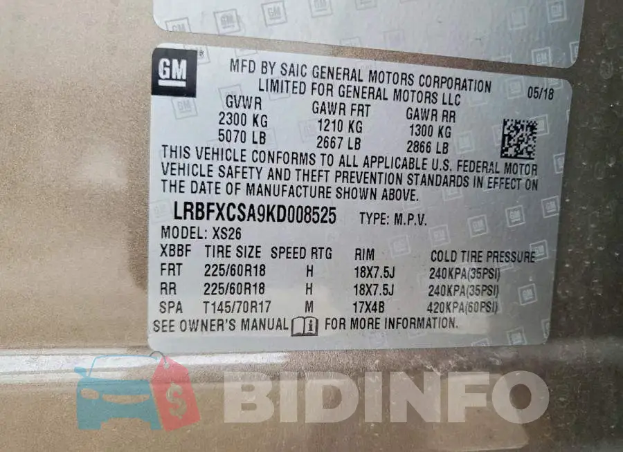 LRBFXCSA9KD008525 Photo# 13