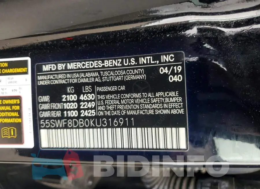55SWF8DB0KU316911 Photo# 12