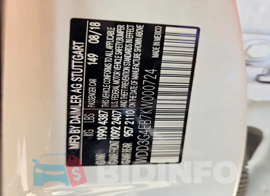 WDD3G4EB7KW000724 Photo# 12