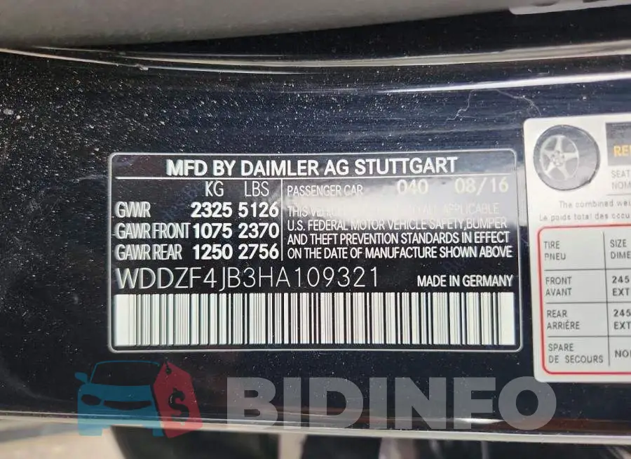 WDDZF4JB3HA109321 Photo# 12