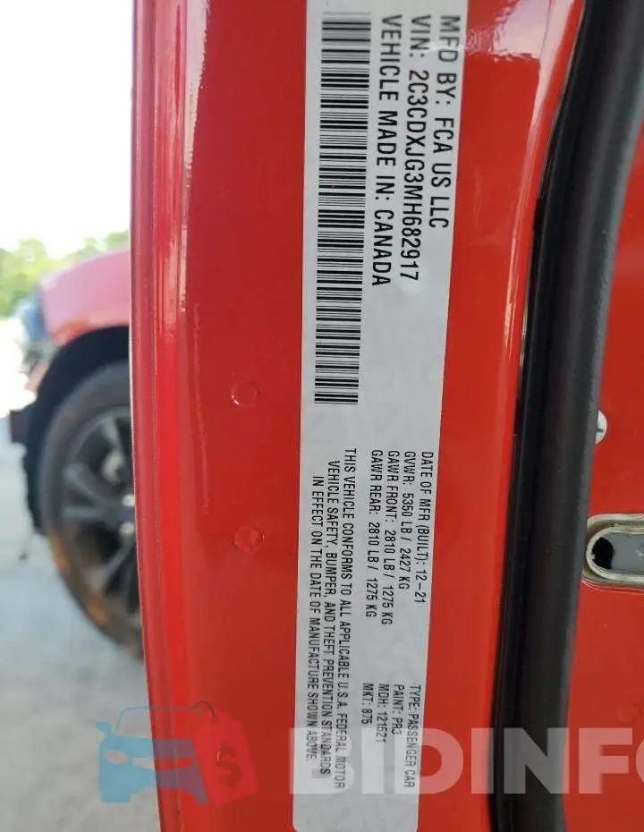 2C3CDXJG3MH682917 Photo# 13