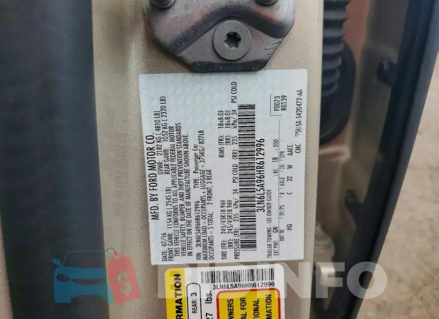 3LN6L5A96HR612996 Photo# 12