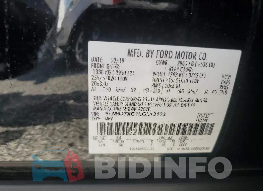 5LM5J7XC1LGL13123 Photo# 13
