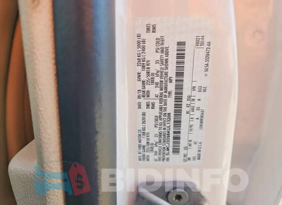5LMCJ3D98KUL13208 Photo# 12