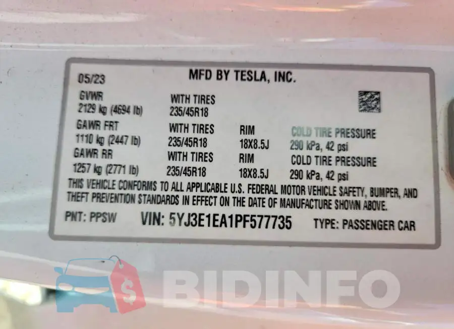 5YJ3E1EA1PF577735 Photo# 14