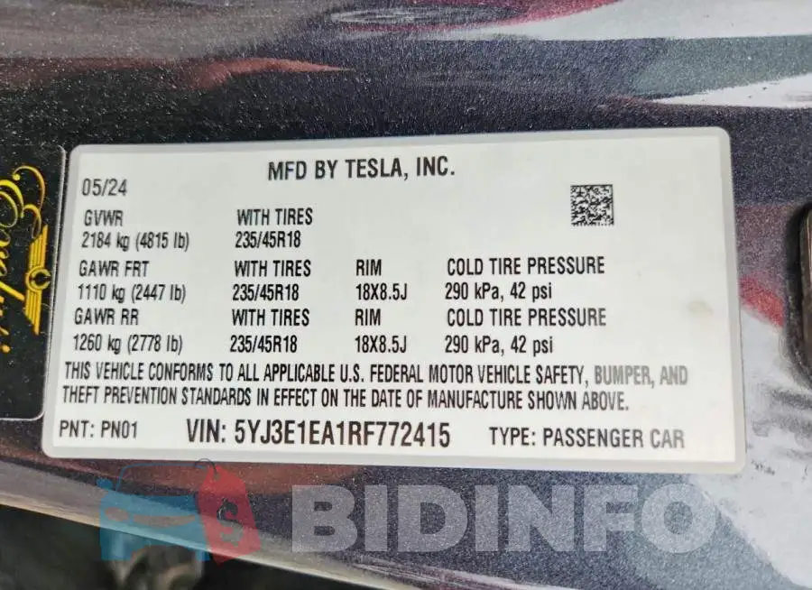5YJ3E1EA1RF772415 Photo# 12