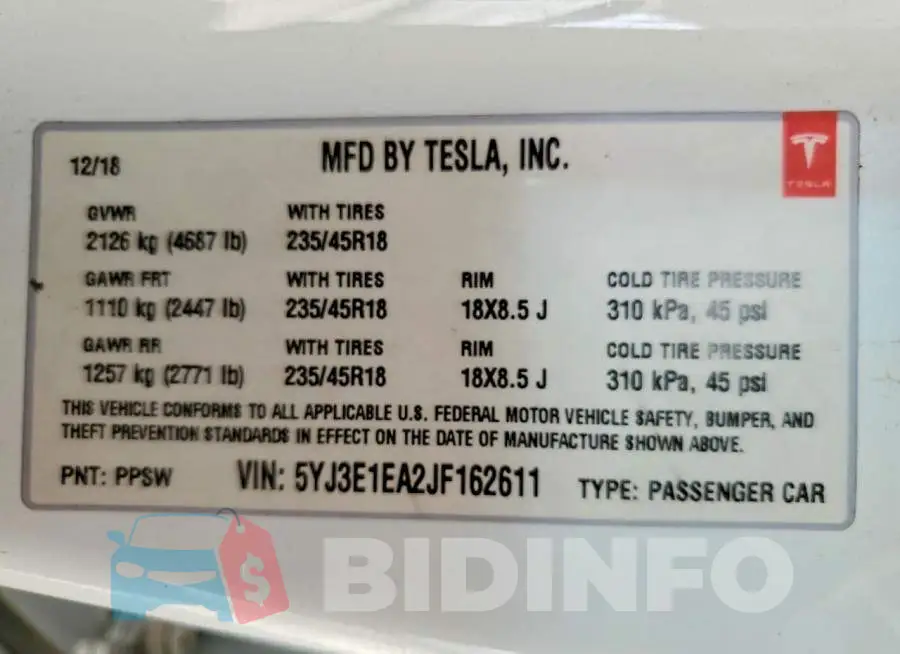 5YJ3E1EA2JF162611 Photo# 12