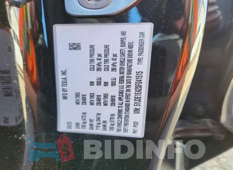 5YJ3E1EA2SF041515 Photo# 12