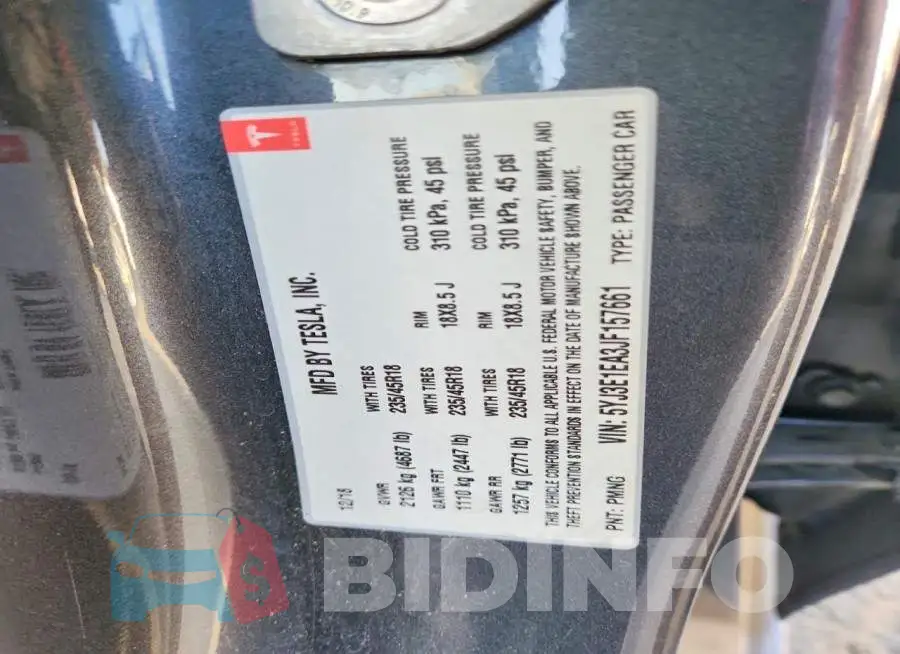 5YJ3E1EA3JF157661 Photo# 12